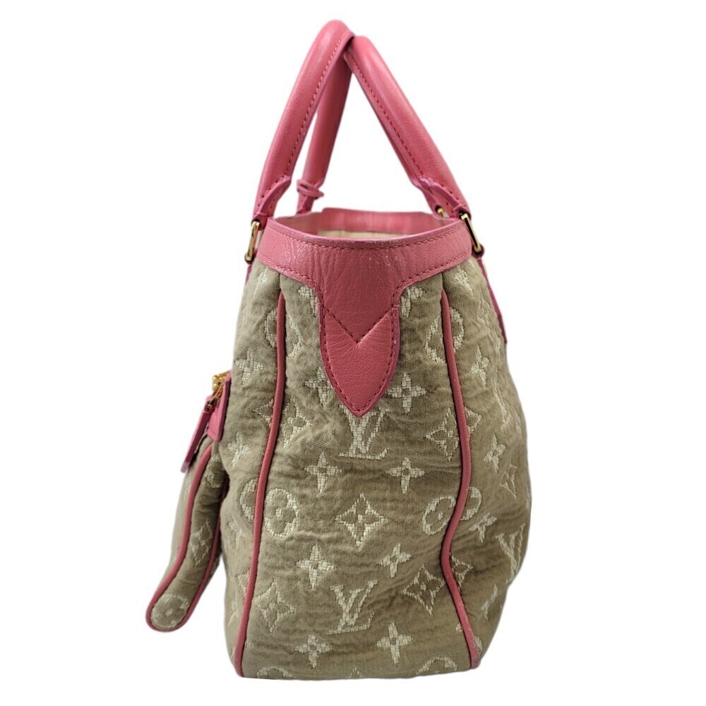 LOUIS VUITTON Monogram Sabia Cabas Canvas Leather Pink Beige Tote Bag Handbag